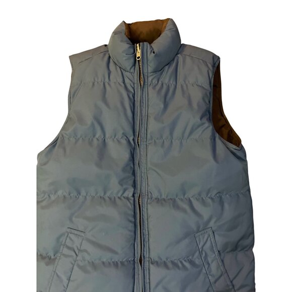 GapKids Puffer Vest Boys XXL Used Reversible Blue Brown - Picture 14 of 14